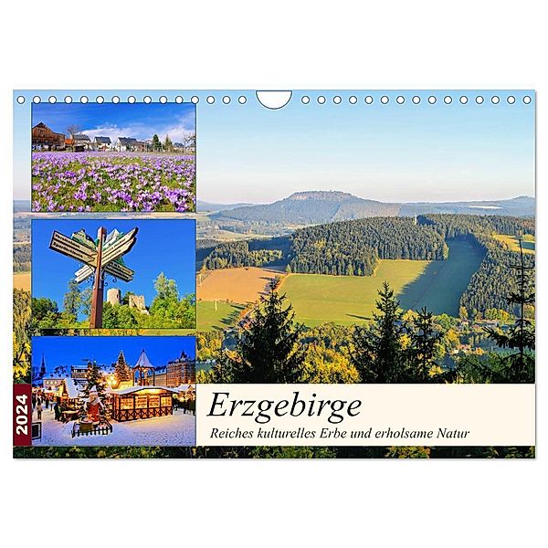 Erzgebirge - Reiches kulturelles Erbe und erholsame Natur (Wandkalender 2024 DIN A4 quer), CALVENDO Monatskalender, LianeM