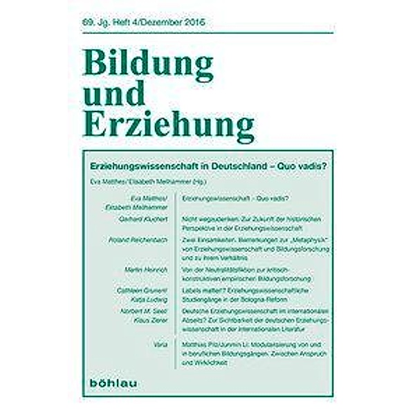 Erziehungswissenschaft in Deutschland: quo vadis?