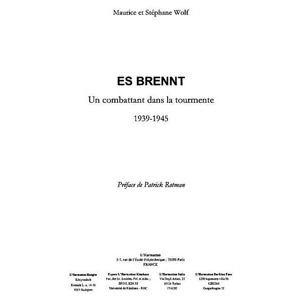 Es brennt un combattant dans la tourment / Hors-collection, Wolf Maurice Et Stephane