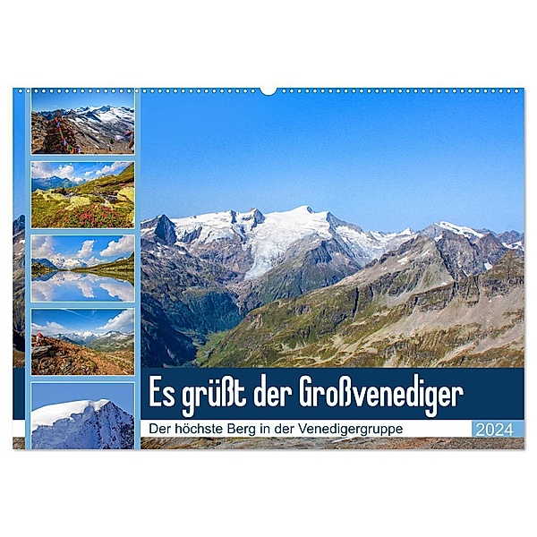 Es grüsst der Grossvenediger (Wandkalender 2024 DIN A2 quer), CALVENDO Monatskalender, Christa Kramer