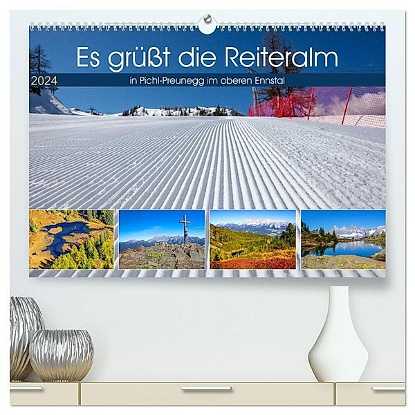 Es grüßt die Reiteralm (hochwertiger Premium Wandkalender 2024 DIN A2 quer), Kunstdruck in Hochglanz, Christa Kramer