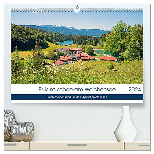 Es is so schee am Walchensee 2024 (hochwertiger Premium Wandkalender 2024 DIN A2 quer), Kunstdruck in Hochglanz, SusaZoom