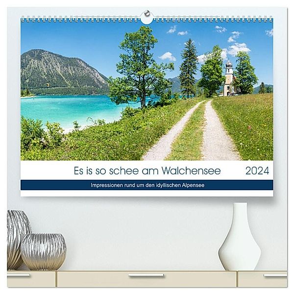Es is so schee am Walchensee 2024 (hochwertiger Premium Wandkalender 2024 DIN A2 quer), Kunstdruck in Hochglanz, SusaZoom