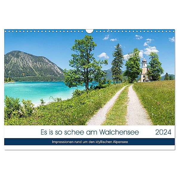 Es is so schee am Walchensee 2024 (Wandkalender 2024 DIN A3 quer), CALVENDO Monatskalender, SusaZoom