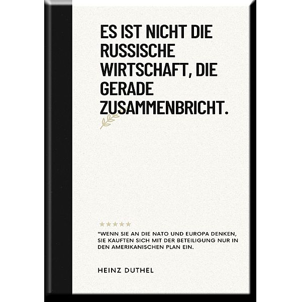 Es ist nicht die russische Wirtschaft, die gerade zusammenbricht., Heinz Duthel