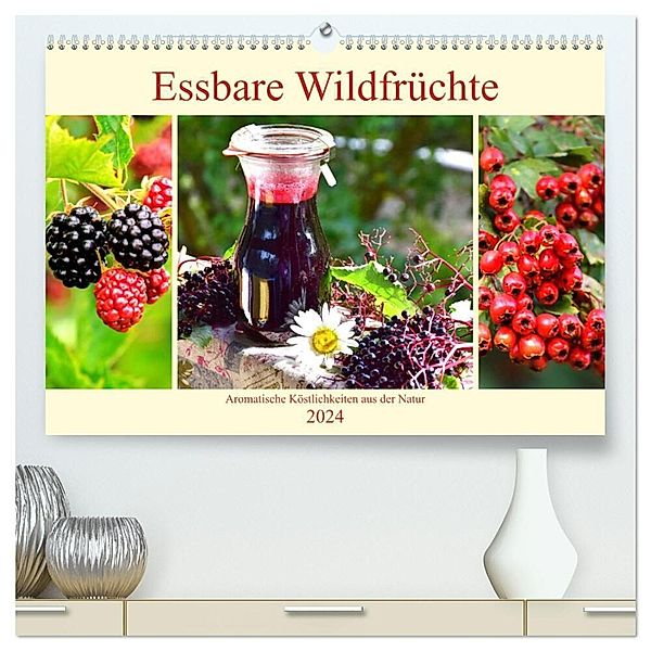 Essbare Wildfrüchte. Aromatische Köstlichkeiten aus der Natur (hochwertiger Premium Wandkalender 2024 DIN A2 quer), Kunstdruck in Hochglanz, Rose Hurley