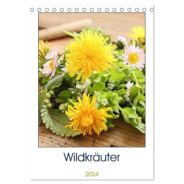 Essbare Wildkräuter (Tischkalender 2024 DIN A5 hoch), CALVENDO Monatskalender, EFLStudioArt