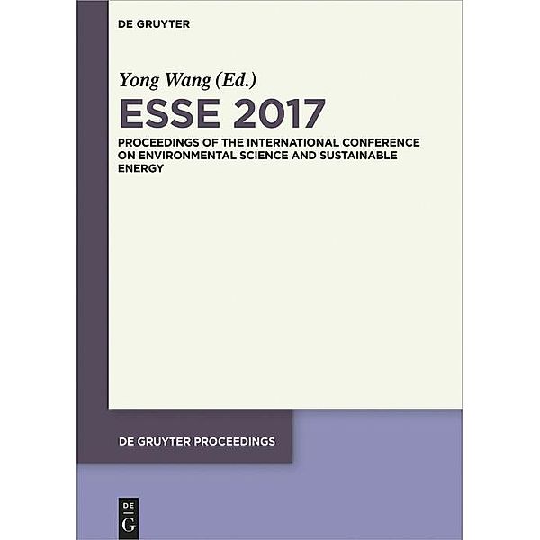 ESSE 2017 / De Gruyter Proceedings in Mathematics