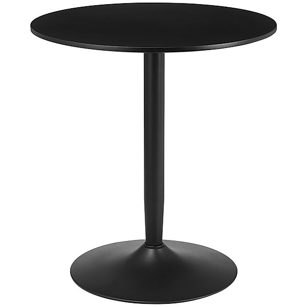 Esstisch mit geräumiger runden Tischplatte (Farbe: schwarz)