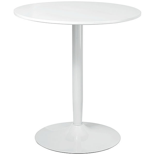 Esstisch mit geräumiger runden Tischplatte (Farbe: weiß)