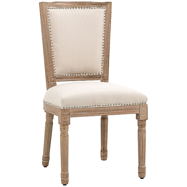 Esszimmerstuhl mit Sitzkissen weiß (Farbe: cremeweiß)