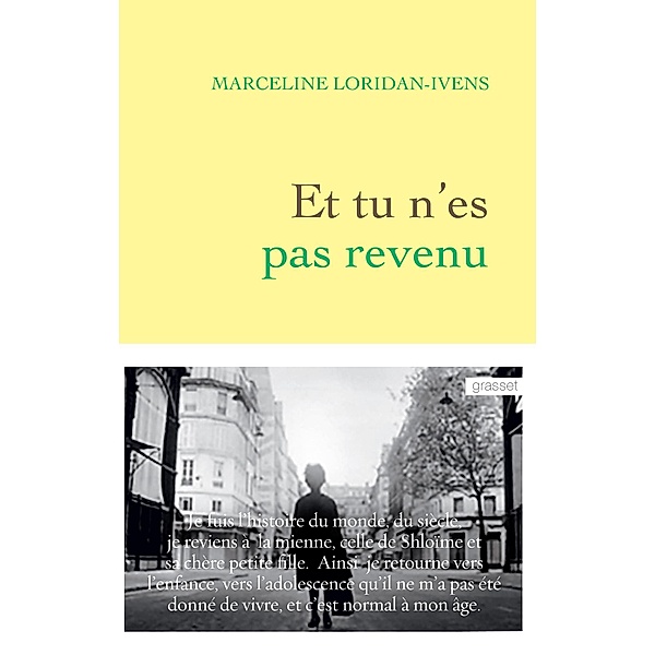 Et tu n'es pas revenu / Littérature Française, Marceline Loridan-Ivens, Judith Perrignon