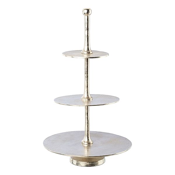 Etagere SLIM aus Aluminium, 3-lagig , 50 cm hoch in silber