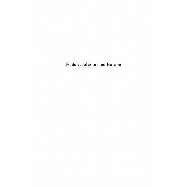 Etats et religions en europet.1 / Hors-collection, Charton Laurence