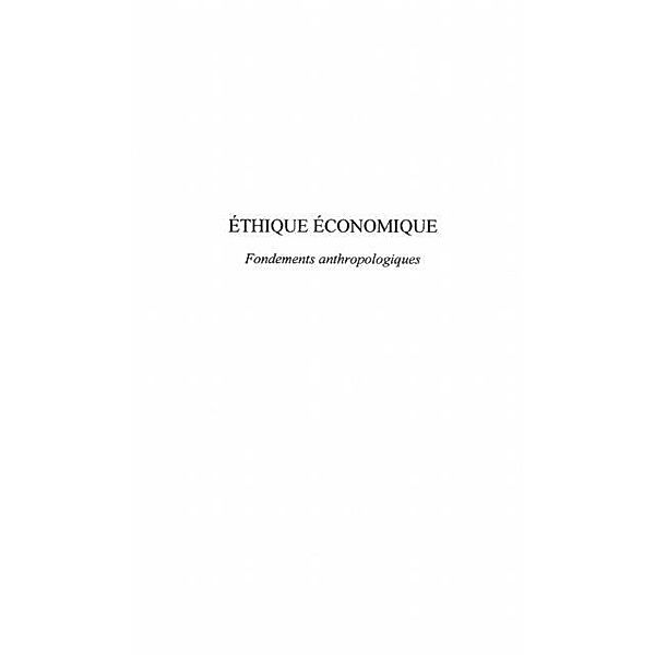 Ethique economique. fondementsanthropol / Hors-collection, Mahieu Francois-Regis