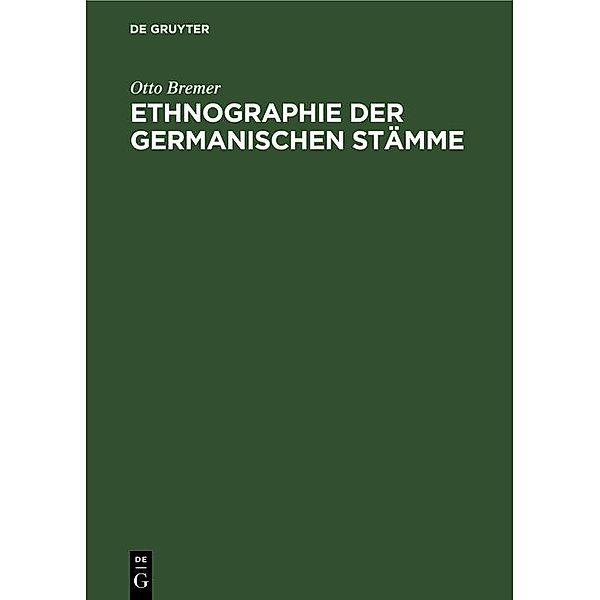 Ethnographie der germanischen Stämme, Otto Bremer