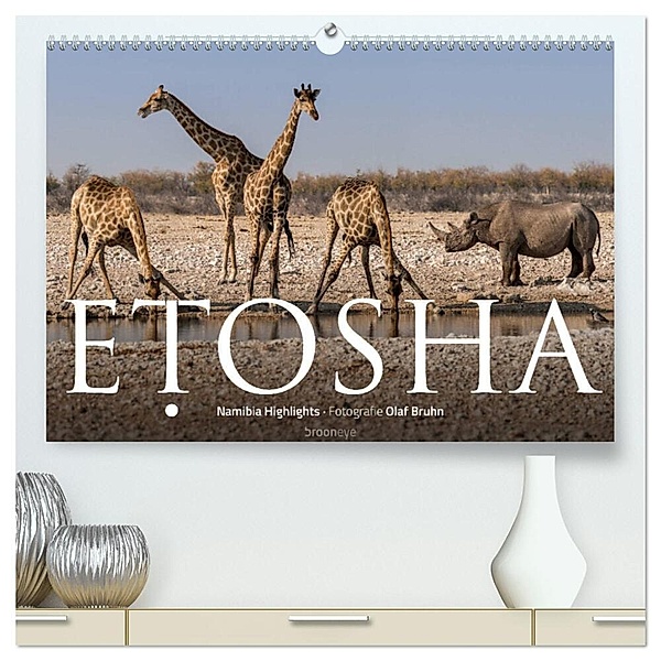 ETOSHA - Namibia Highlights (hochwertiger Premium Wandkalender 2024 DIN A2 quer), Kunstdruck in Hochglanz, Olaf Bruhn