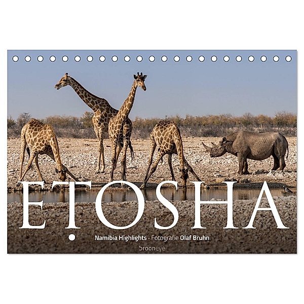 ETOSHA - Namibia Highlights (Tischkalender 2024 DIN A5 quer), CALVENDO Monatskalender, Olaf Bruhn