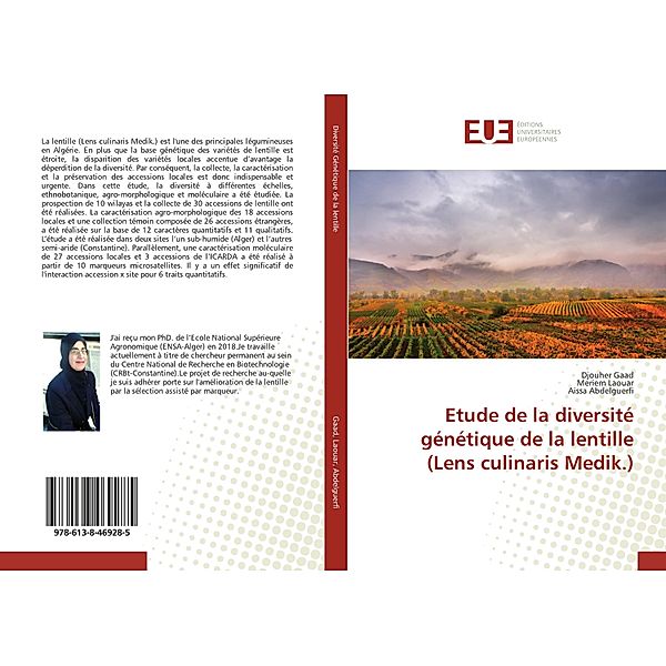 Etude de la diversité génétique de la lentille (Lens culinaris Medik.), Djouher Gaad, Meriem Laouar, Aissa Abdelguerfi