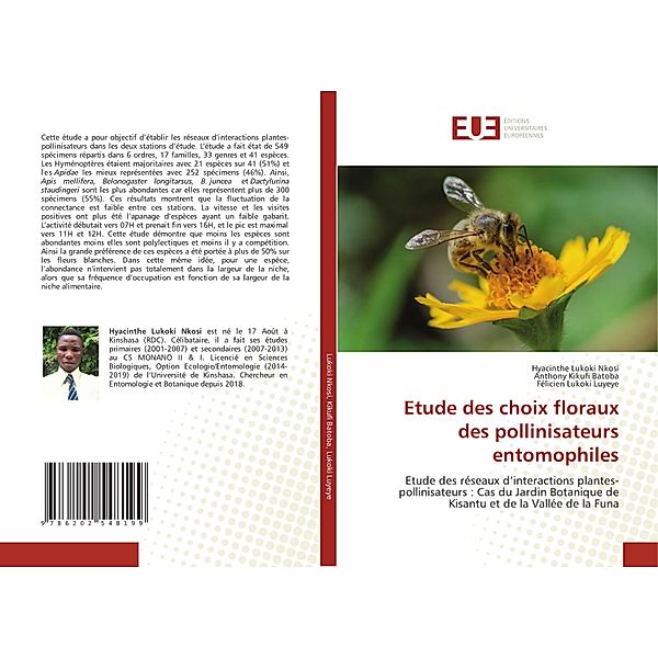 Etude des choix floraux des pollinisateurs entomophiles, Hyacinthe Lukoki Nkosi, Anthony Kikufi Batoba, Félicien Lukoki luyeye