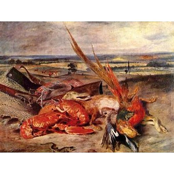 Eugène Ferdinand Victor Delacroix - Stilleben mit Hummer und Trophäen der Jagd und des Fischfanges - 200 Teile (Puzzle)