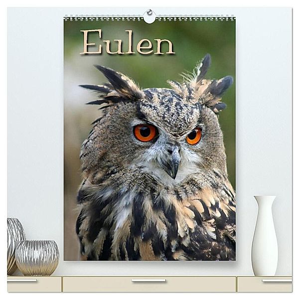 Eulen (hochwertiger Premium Wandkalender 2024 DIN A2 hoch), Kunstdruck in Hochglanz, Pferdografen.de / Martina Berg + Antje Lindert-Rottke