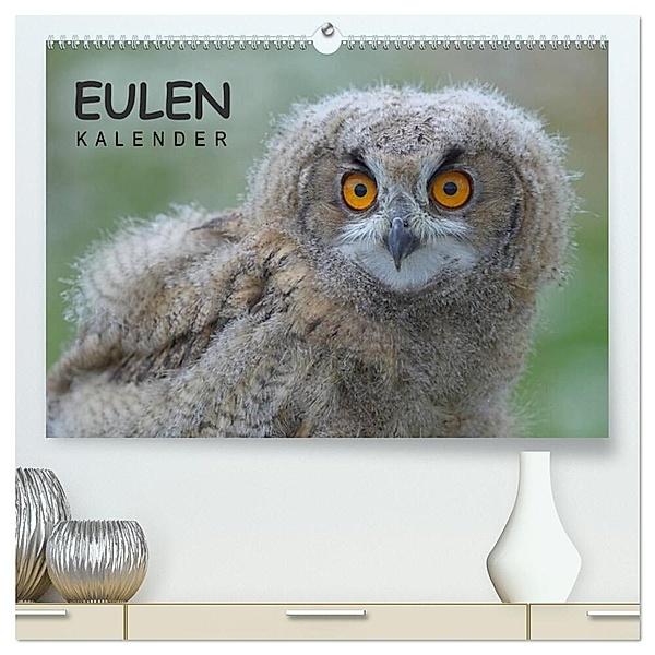 Eulen-Kalender (hochwertiger Premium Wandkalender 2024 DIN A2 quer), Kunstdruck in Hochglanz, Gerald Wolf