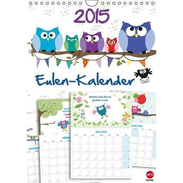 Eulen-Kalender Planer (Wandkalender 2015 DIN A4 hoch), Studio B