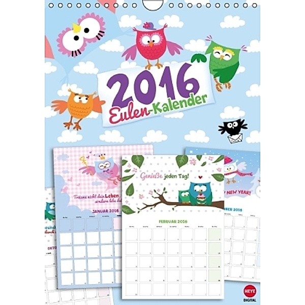 Eulen-Kalender Planer (Wandkalender 2016 DIN A4 hoch), Studio B