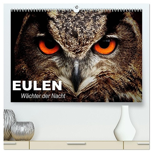 Eulen. Wächter der Nacht (hochwertiger Premium Wandkalender 2024 DIN A2 quer), Kunstdruck in Hochglanz, Elisabeth Stanzer