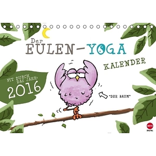 Eulen-Yoga-Kalender (Tischkalender 2016 DIN A5 quer), Studio B