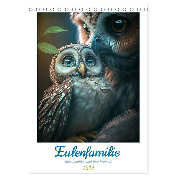 Eulenfamilie (Tischkalender 2024 DIN A5 hoch), CALVENDO Monatskalender, Steffen Gierok-Latniak