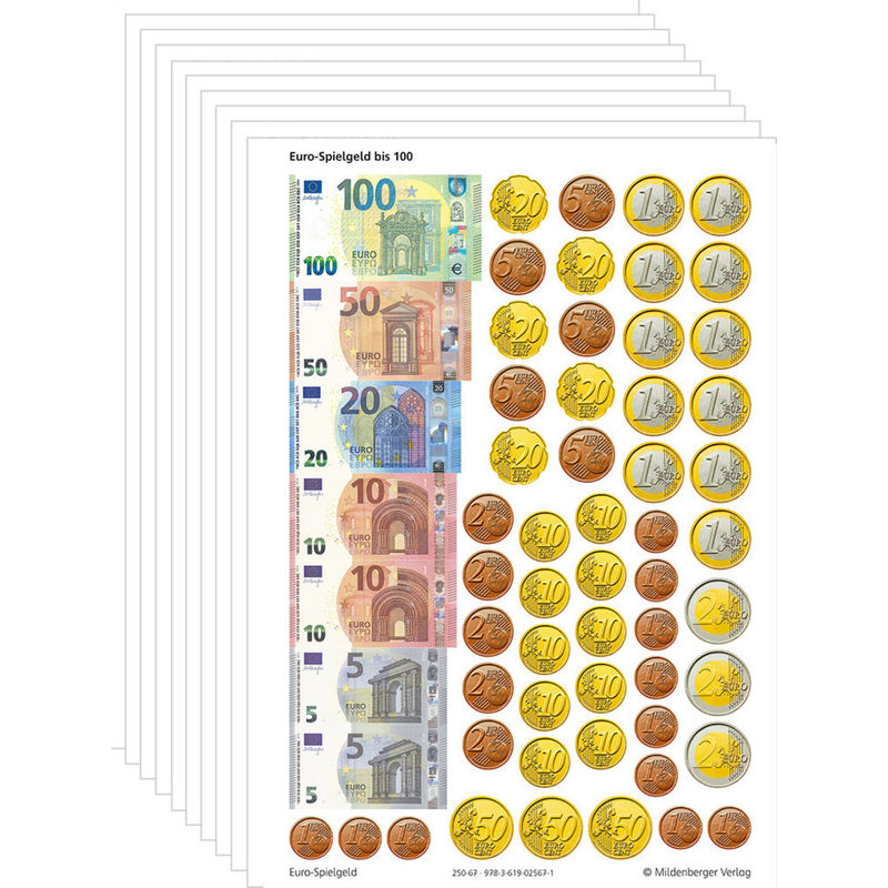 EURO-Spielgeld bis 100, 10 Bogen product