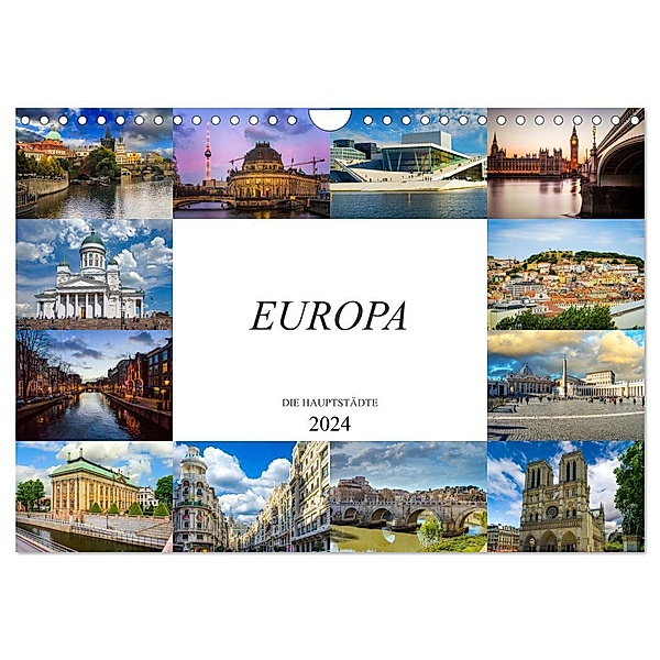 Europa Die Hauptstädte (Wandkalender 2024 DIN A4 quer), CALVENDO Monatskalender, Dirk Meutzner