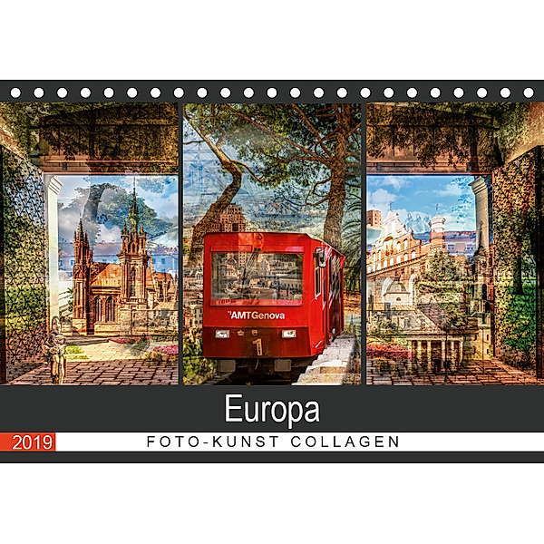 Europa Foto-Kunst Collagen (Tischkalender 2019 DIN A5 quer), Carmen Steiner & Matthias Konrad