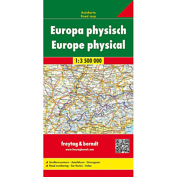 Europa physisch, Autokarte 1:3,5 Mio.. Europa, fisico. Europe fysiek