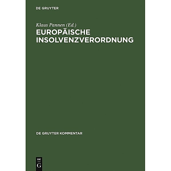Europäische Insolvenzverordnung / De Gruyter Kommentar