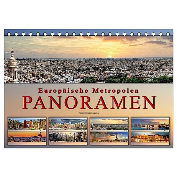 Europäische Metropolen - Panoramen (Tischkalender 2024 DIN A5 quer), CALVENDO Monatskalender, Peter Roder