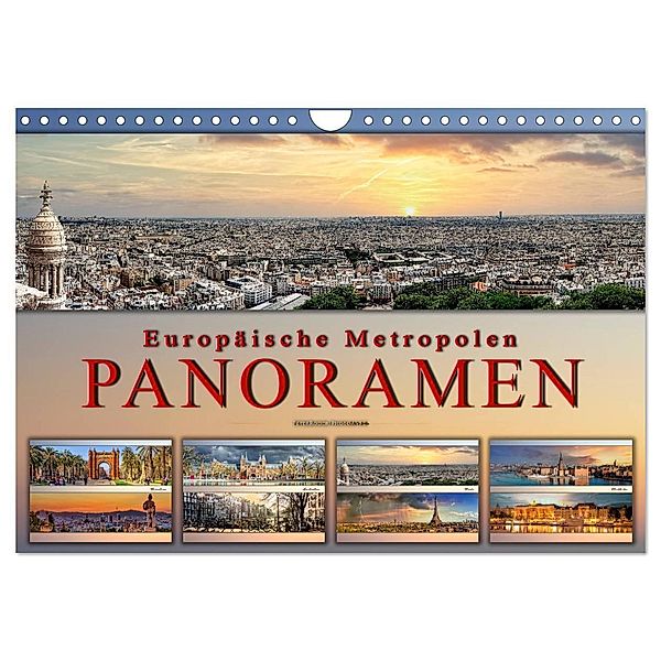 Europäische Metropolen - Panoramen (Wandkalender 2024 DIN A4 quer), CALVENDO Monatskalender, Peter Roder