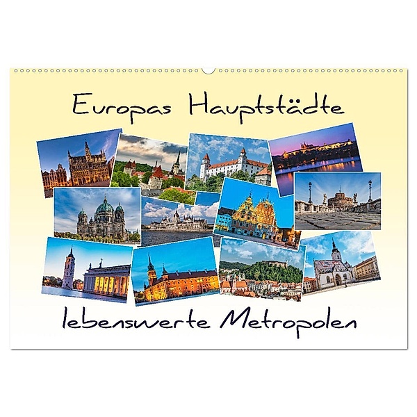 Europas Hauptstädte - lebenswerte Metropolen (Wandkalender 2024 DIN A2 quer), CALVENDO Monatskalender, Gunter Kirsch