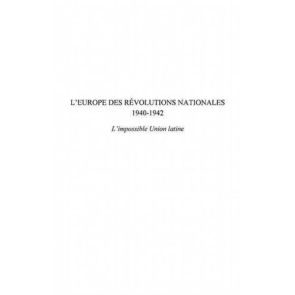 Europe des revolutions nationales 1940-1 / Hors-collection, Dedeoglu