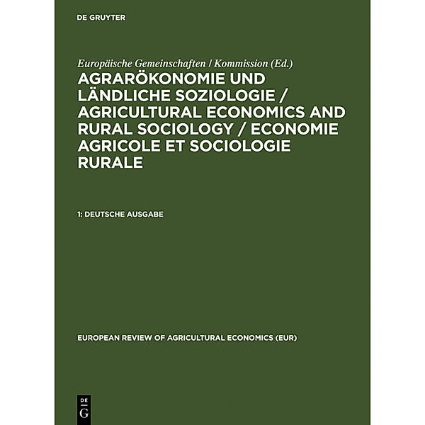 European review of agricultural economics (EUR) / 6017,1 / Deutsche Ausgabe