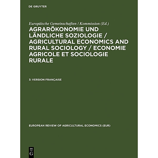 European review of agricultural economics (EUR) / 6017,3 / Version Française