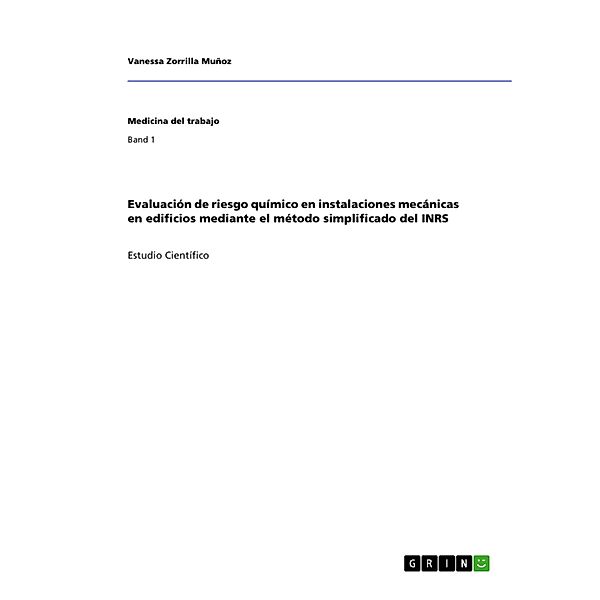 Evaluación de riesgo químico en instalaciones mecánicas en edificios mediante el método simplificado del INRS, Vanessa Zorrilla Muñoz