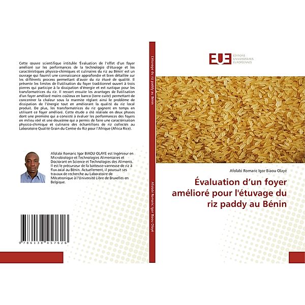 Évaluation d'un foyer amélioré pour l'étuvage du riz paddy au Bénin, Afolabi Romaric Igor Biaou Olayé