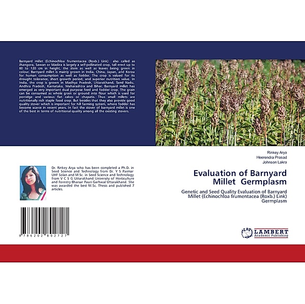 Evaluation of Barnyard Millet Germplasm, Rinkey Arya, Heerendra Prasad, Johnson Lakra
