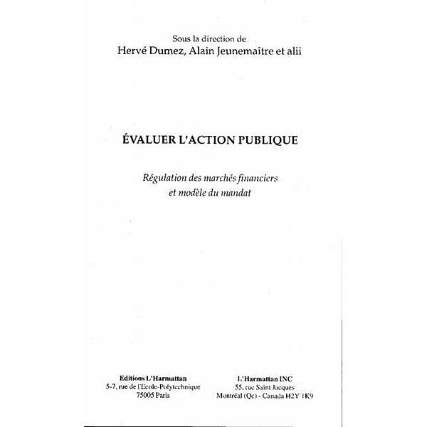 Evaluer l'action Publique / Hors-collection, Alain Dumez