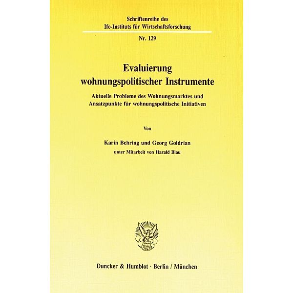 Evaluierung wohnungspolitischer Instrumente., Karin Behring, Georg Goldrian