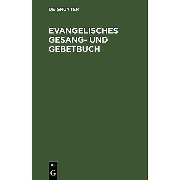 Evangelisches Gesang- und Gebetbuch