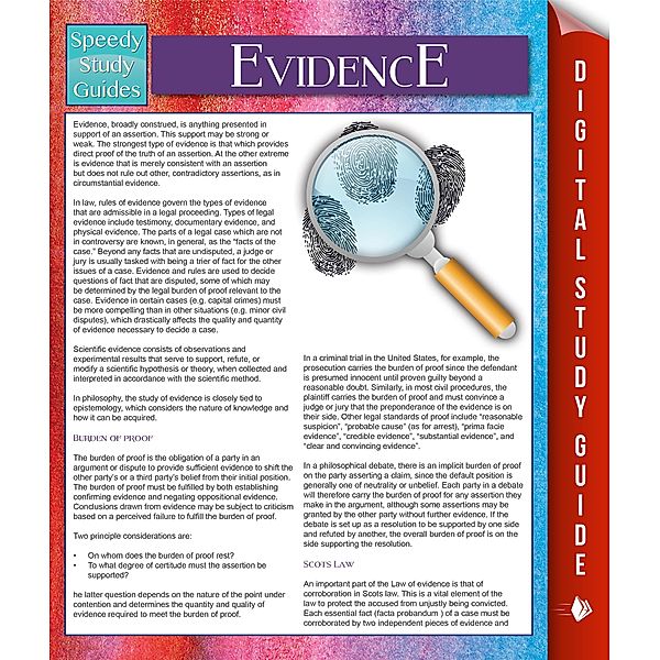 Evidence (Speedy Study Guides), Speedy Publishing